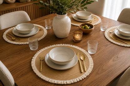 6Pcs Woven Table Mat with Tassels