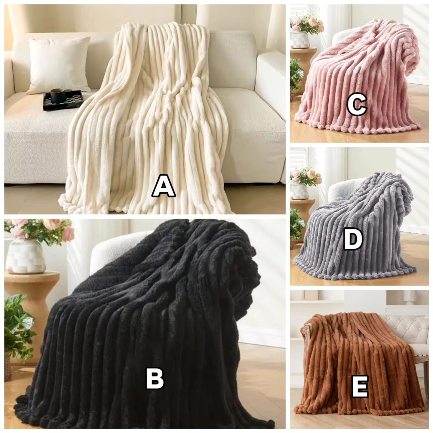 Soft plain winter throw blanket