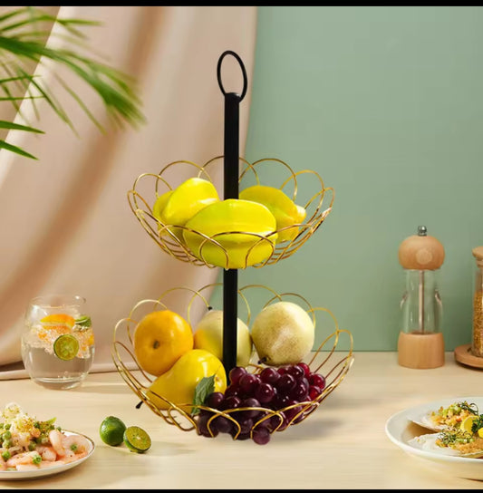 2 tier fruit basket holder