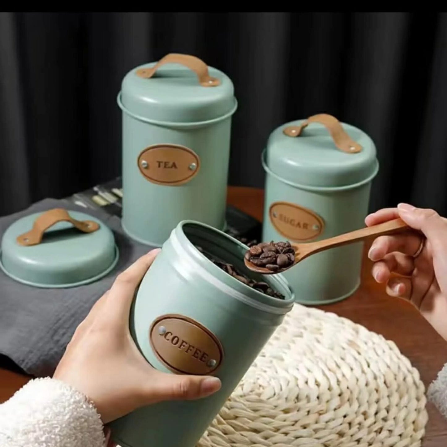 Sugar ,tea, coffee canisters