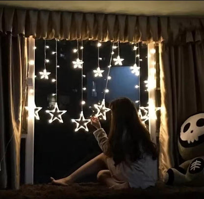 Christmas Curtain Lights 3*1M  Star String Lights