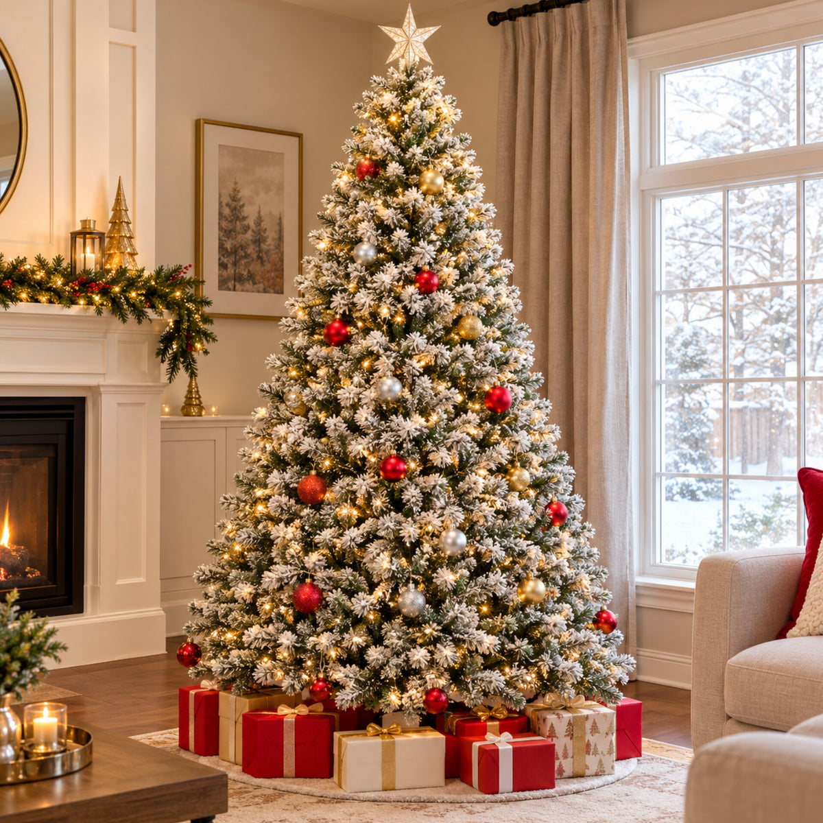 Snow Flocked Christmas Tree