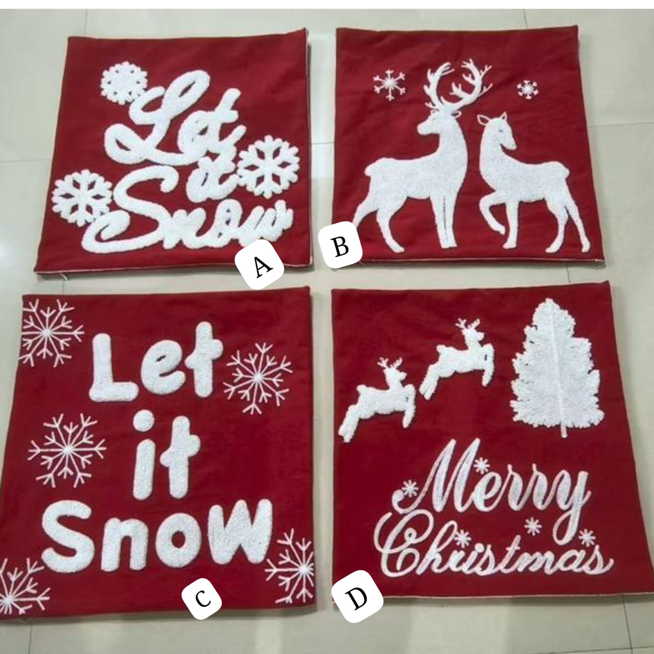 Embossed Christmas Throw Pillow Cover