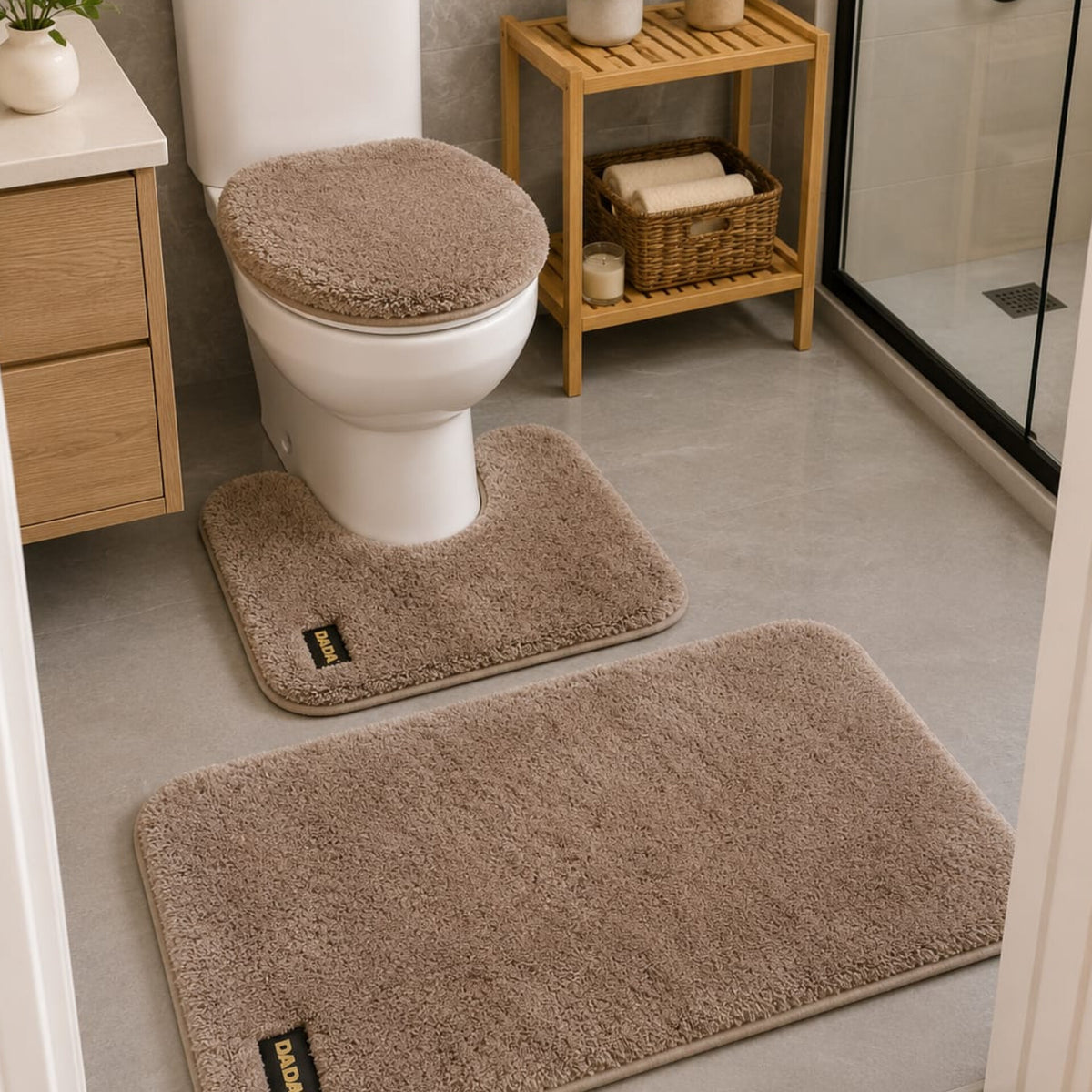 3Pcs Fluffy Bathroom Mats