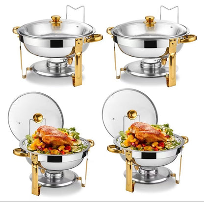 5L Round Stainless Chaffing Dishes Food Warmers