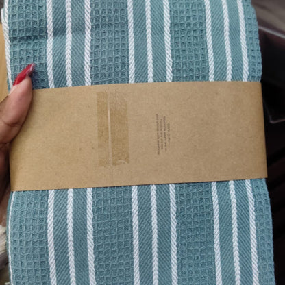 Checked Waffle Weave 3 Kitchen Towel Set 3 Pieces