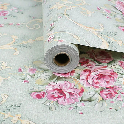 Adhesive flower wallpaper