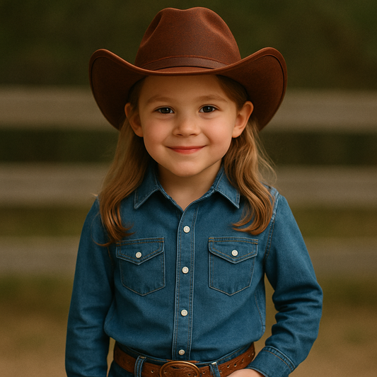 Kids cbc leather cowboy hats