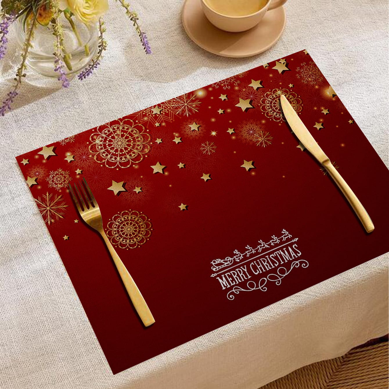 6Pc Christmas table mats placemats