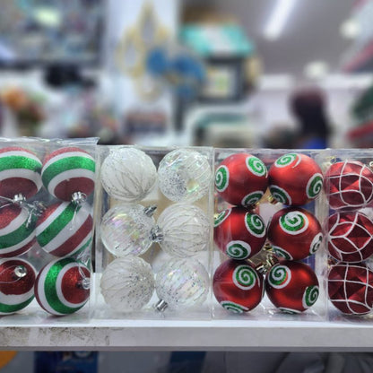 6Pcs Coloured Christmas Ball Ornament Set