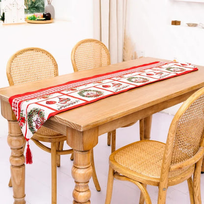 Christmas Knitted  Tablecloth Runner