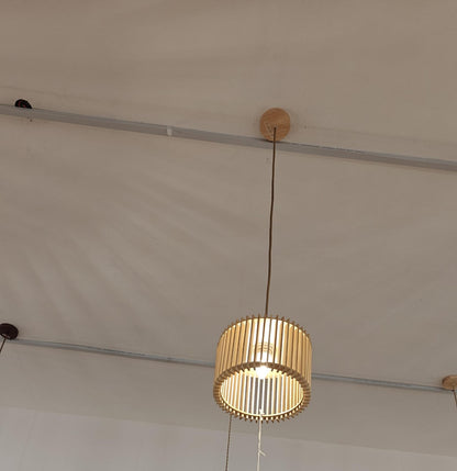Cylindrical Wood Pendant Lamp PL WD25-30