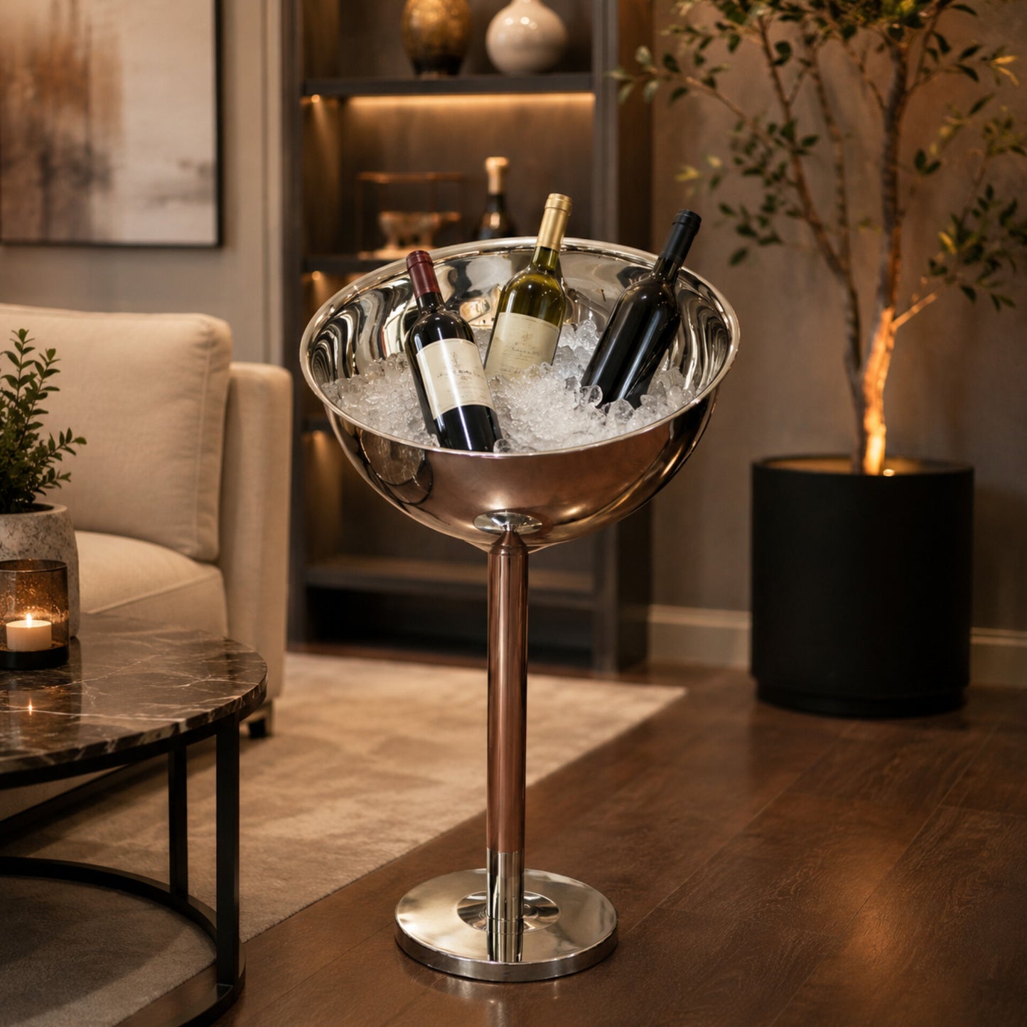 12L Stainless Steel Wine Bucket with Stand