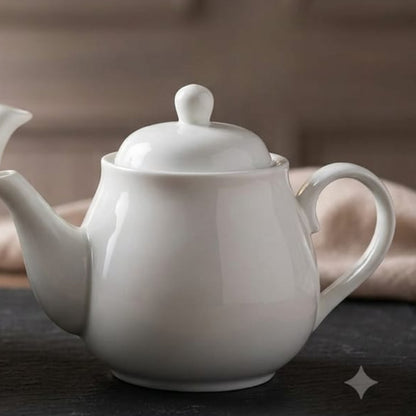 Ceramic Round White Kettle