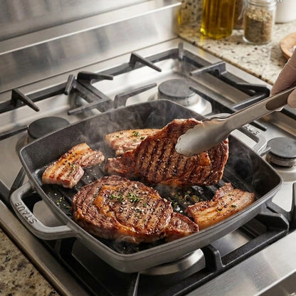 23Cm Cast Iron Square Grill Pan
