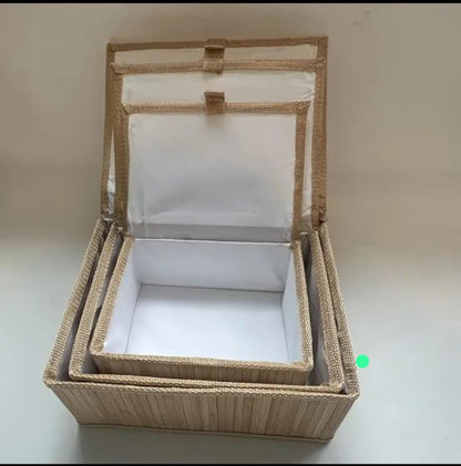 3 in 1 Wicker baskets with cover
