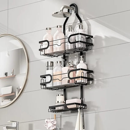3 Tier wall mounted shower organizer rack