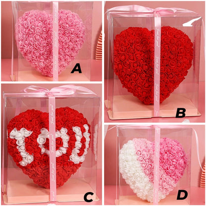 25cm Heart Roses Artificial Flower Decoration