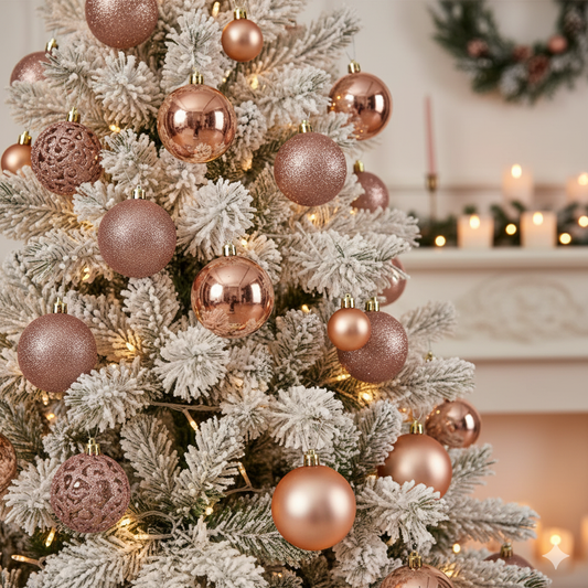 100Pcs Rose Gold Christmas Balls