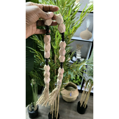 Wooden Bead Garland Decor  with Tassels