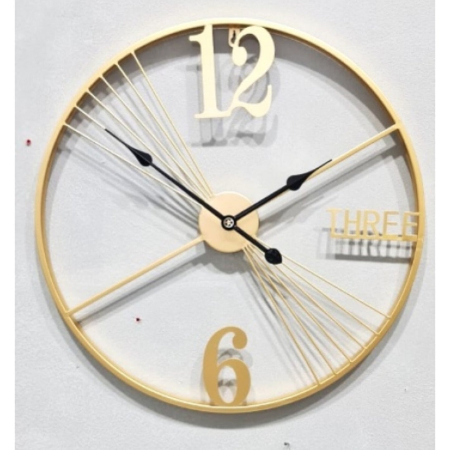 Golden Metal Wall Clock