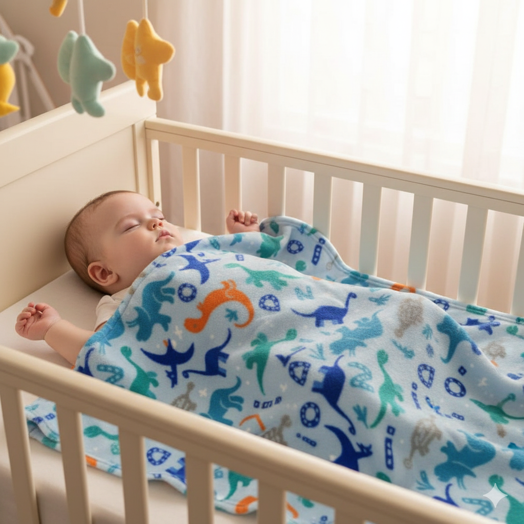 Baby receiving fleece blanket