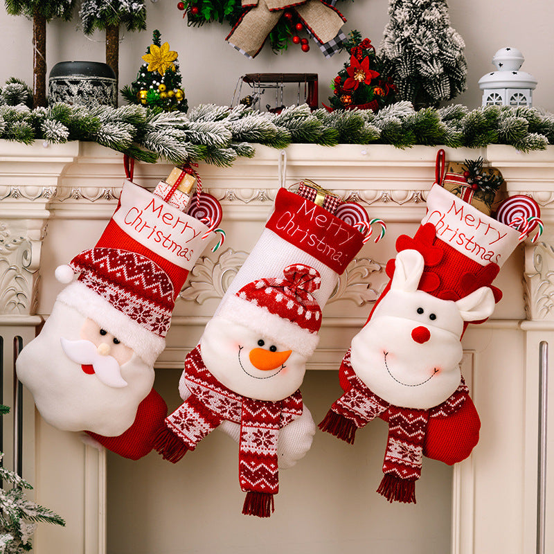 Large Santa Snowman Elk Stockings