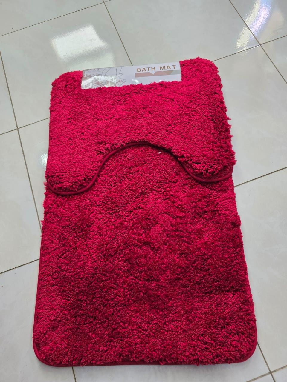 2Pcs  Plush bath mat set