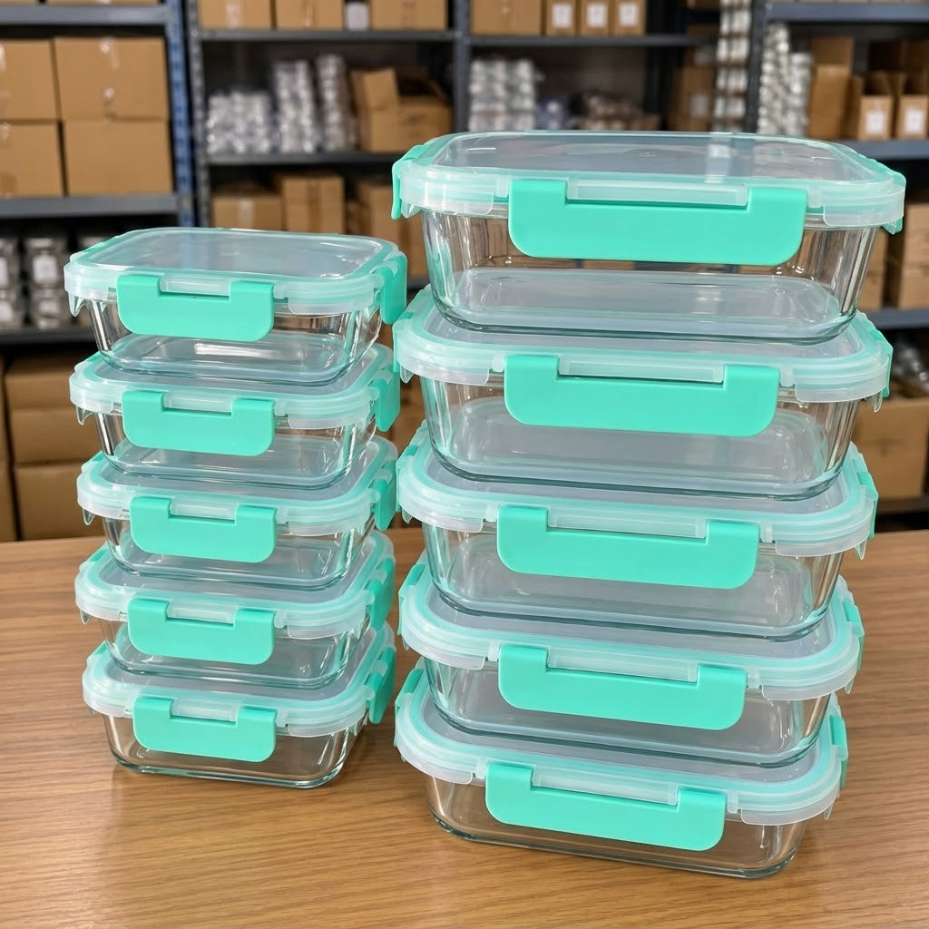 10 Piece Food Glass Fridge Meal Prep  Storage Container Set