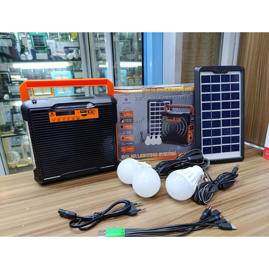 EP-365 Solar Kit with 3 bulbs,Radio,BT Speaker,Flashlight