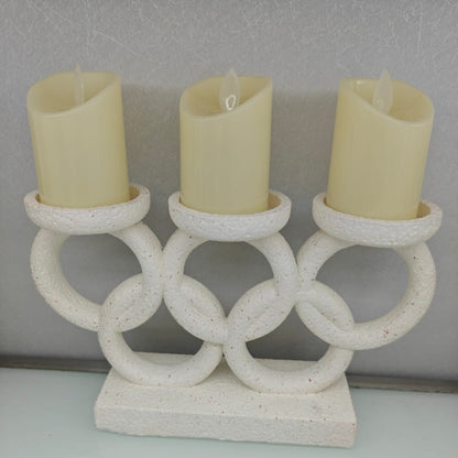 Interlocking Ring Triple Candle Holder