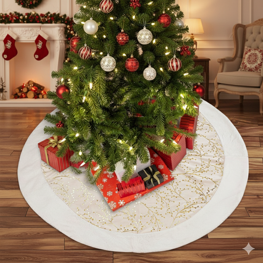 Christmas Tree Skirt  Plush Carpet
