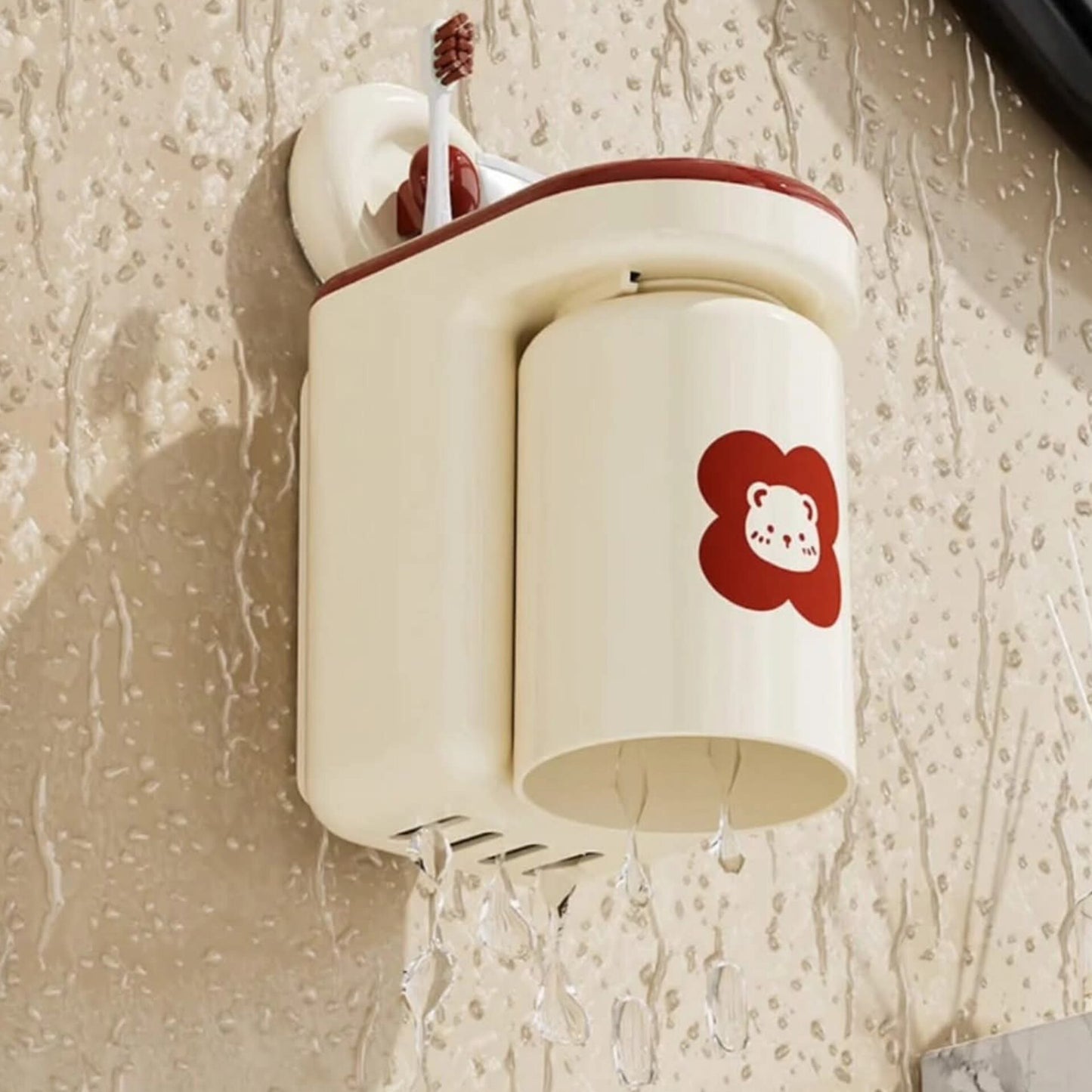 Wall mounted toothbrush cup rack