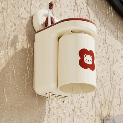 Wall mounted toothbrush cup rack