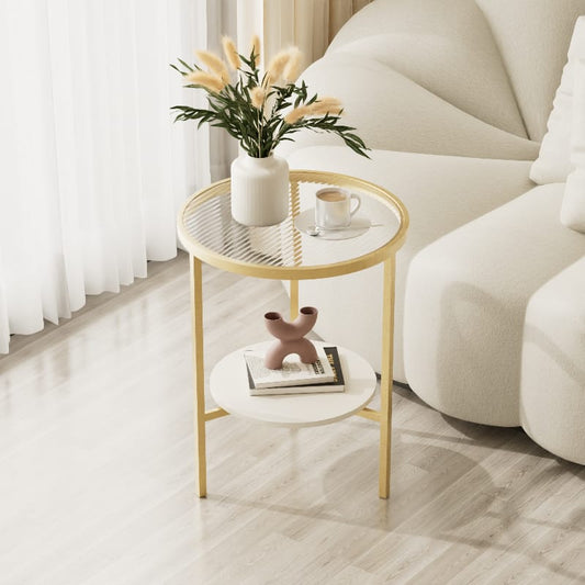 Glass accent side table