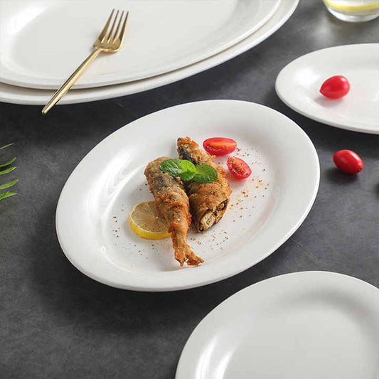 6Pcs ceramic oval platter