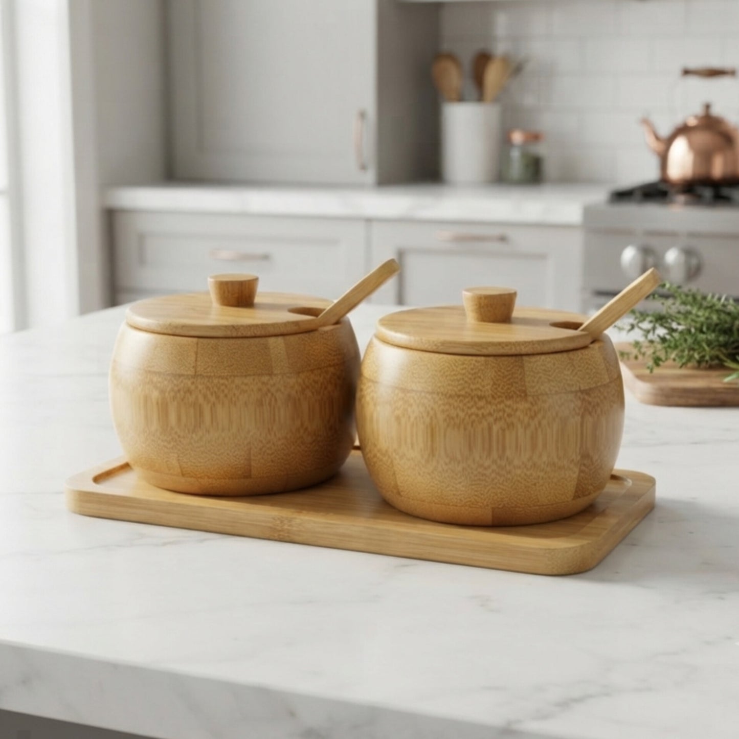 3-Piece Bamboo Jar Set