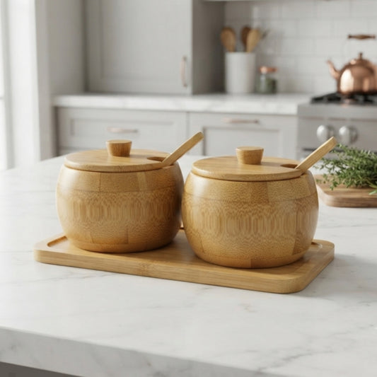 3-Piece Bamboo Jar Set