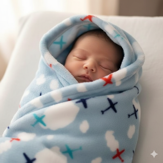 Baby receiving fleece blanket