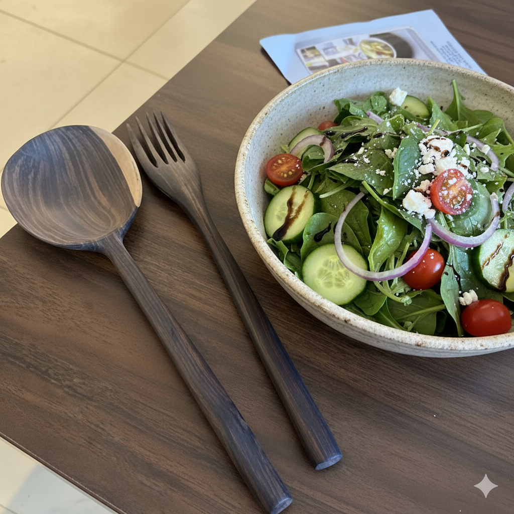 2Pc Wooden serving spoons 