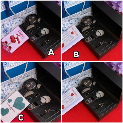 Men's Valentine Accessory Gift Set with Watch and Jewelry