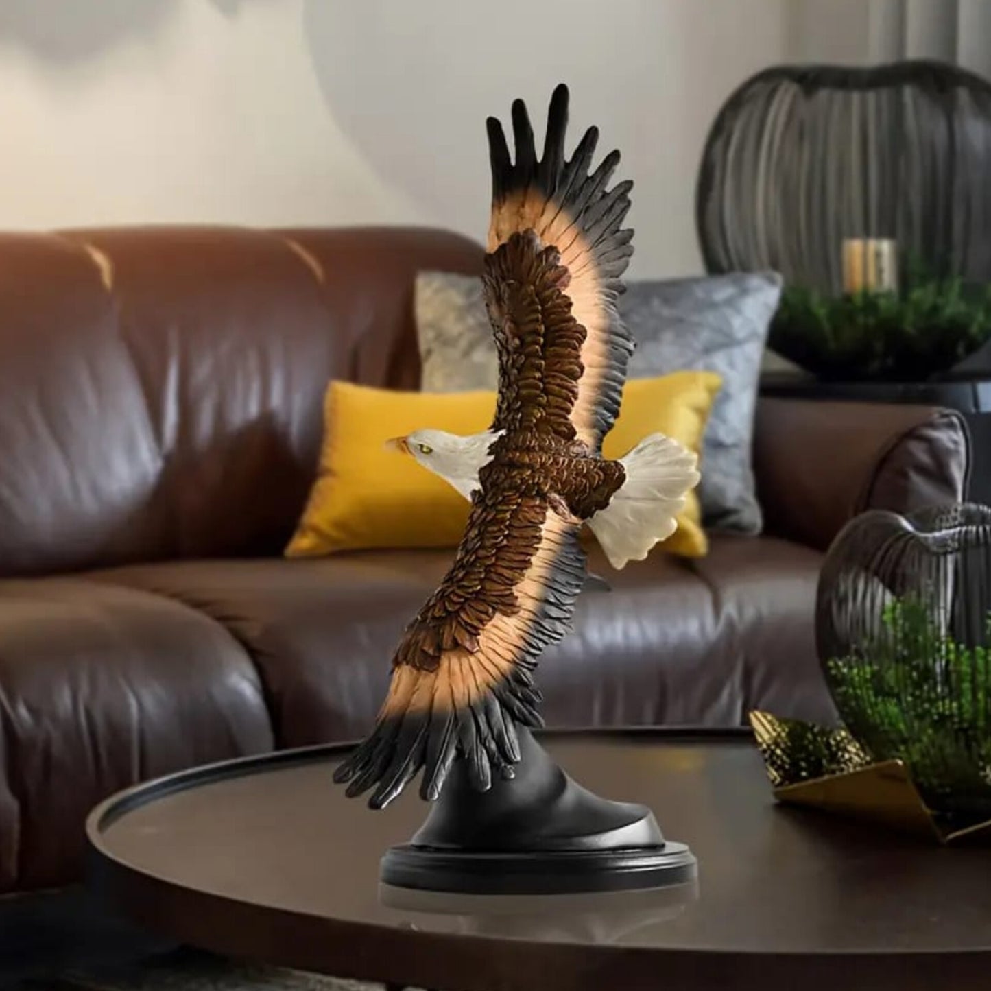 Large Flying Resin American Bald Eagle statue