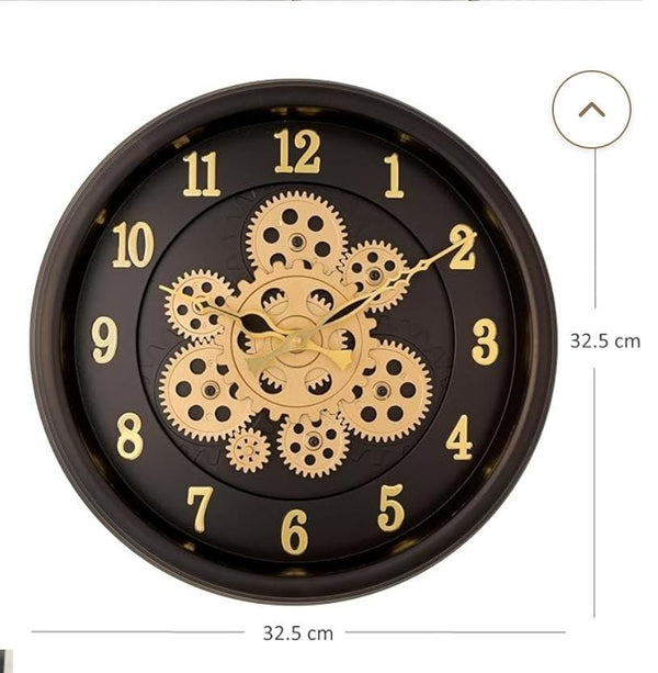 Rotating Moving Gear Wall Clock 32 Cm