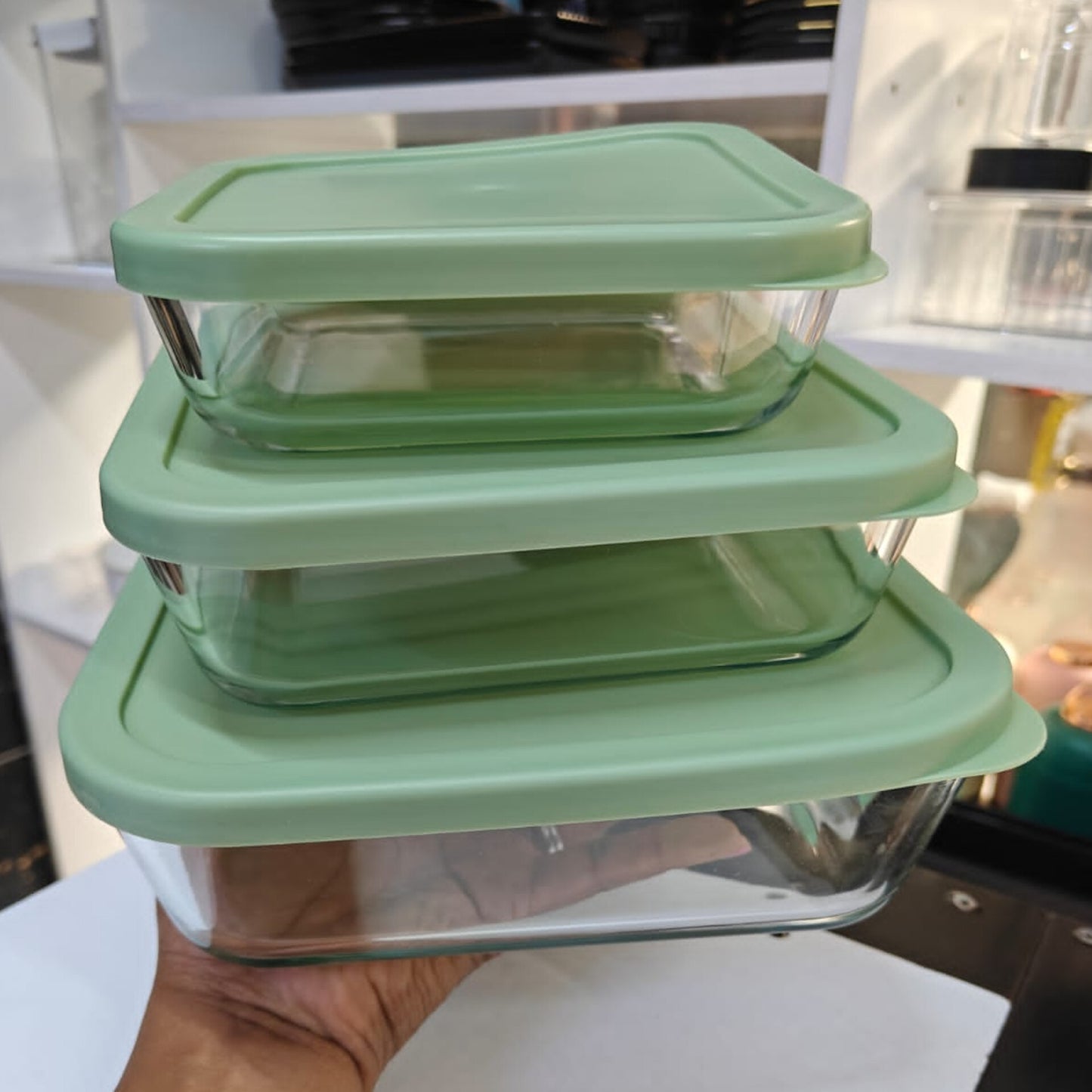 3pcs Good grade glass lunch box