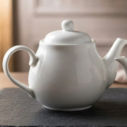 Ceramic Round White Kettle