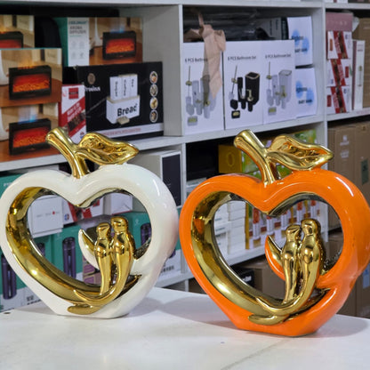 Ceramic hollow crafts Apple golden bird simulation