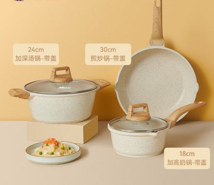 Non-stick kitchen cookware stone pot set