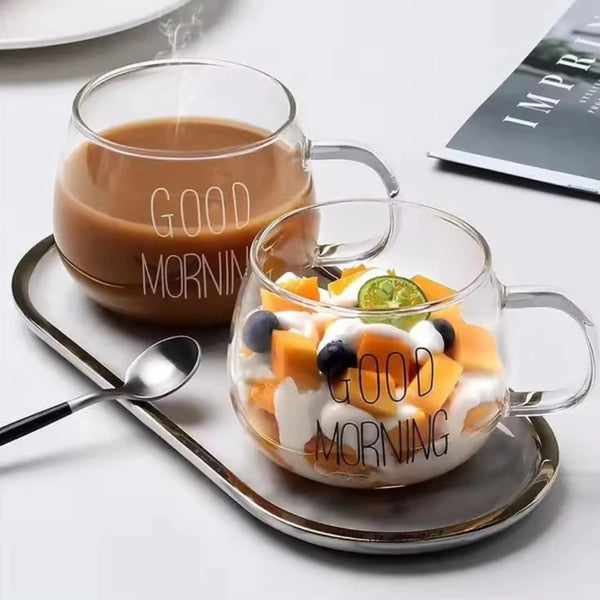 Borosilicate Glass Coffee Tea Mugs Set