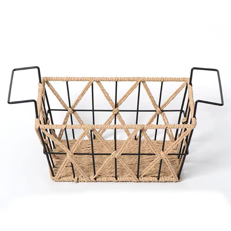 Woven wire storage basket