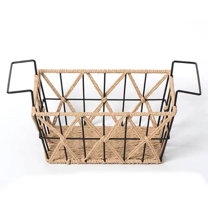 Woven wire storage basket